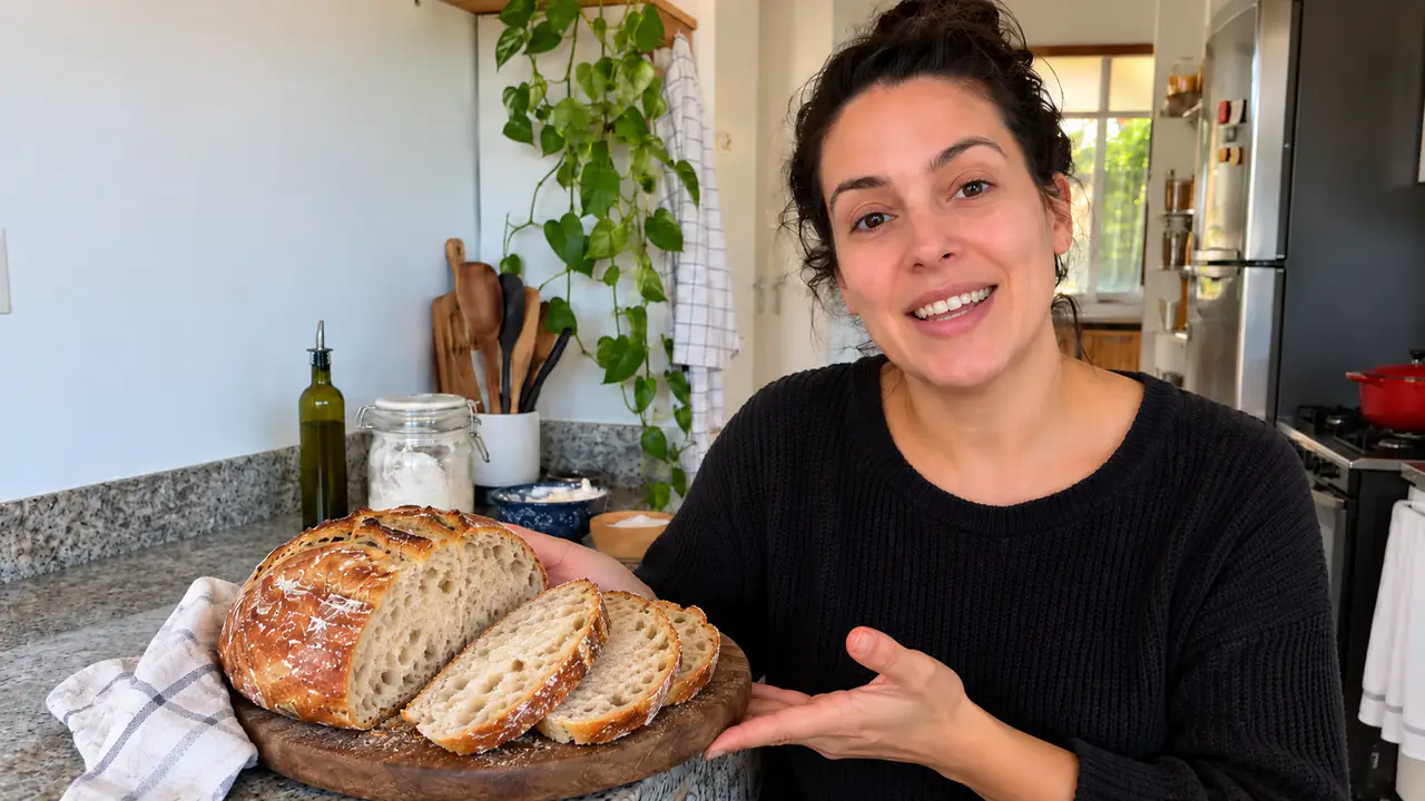 Exemplo de produção: criadora apresenta um pão feito em casa